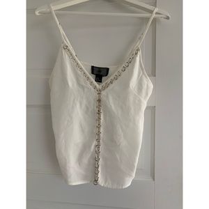 NWT H&M white tank with chain detail